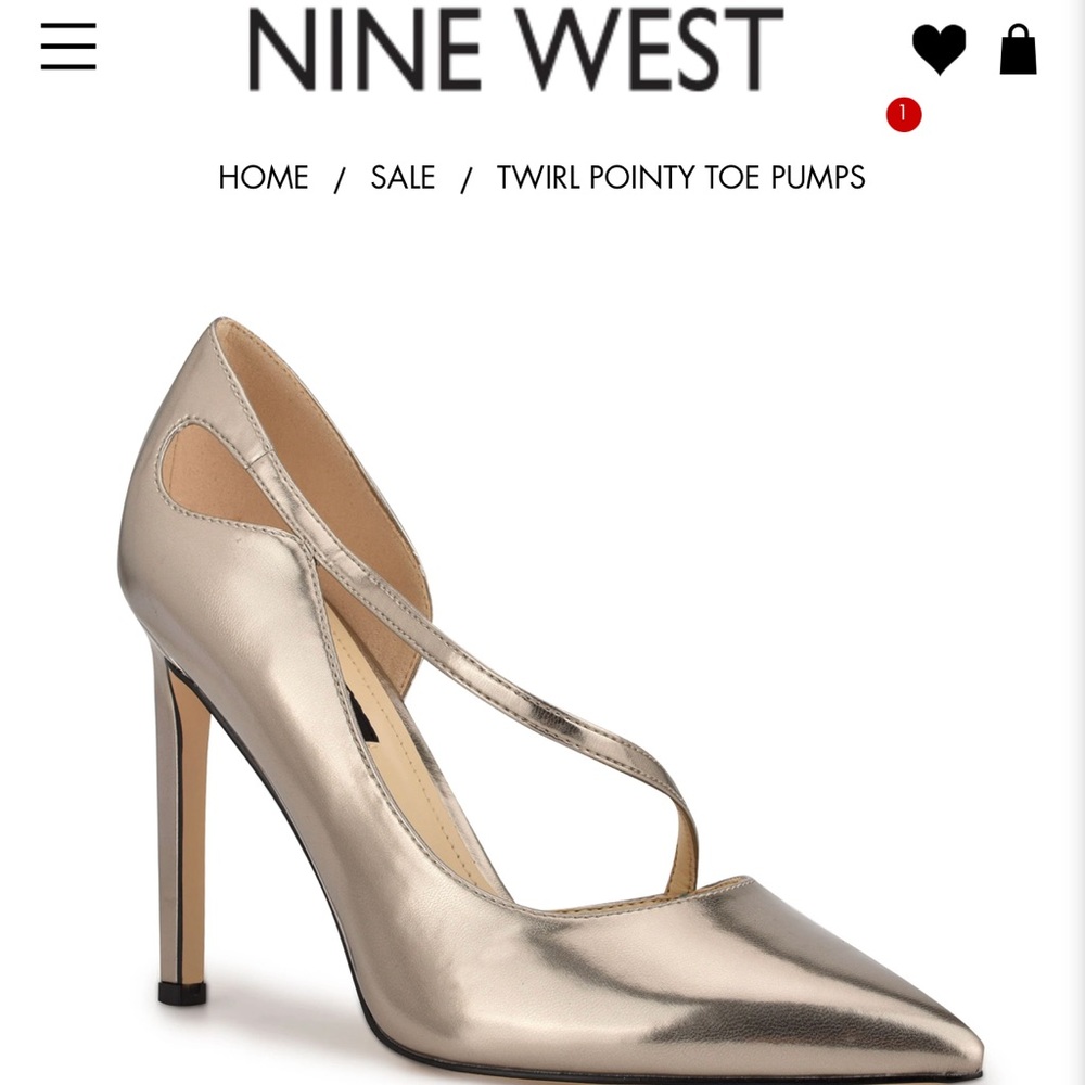 Never worn gold Nine West heels, size 7 (for narrow feet). Did not fit me